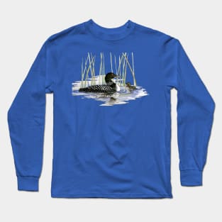 Watercolor Loon Long Sleeve T-Shirt